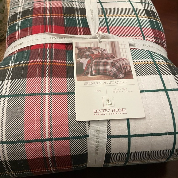 Levtex Home Holiday Plaid Quilt - Red, Gray, and White - Picture 4 of 6